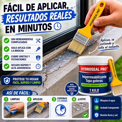 HydroSeal Pro™ | Impermeabilizante Transparente Antigoteras 1 kilo