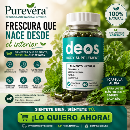 Purevéra™ | Desodorante Natural Interno 60 Cápsulas