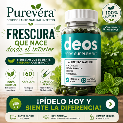 Purevéra™ | Desodorante Natural Interno 60 Cápsulas