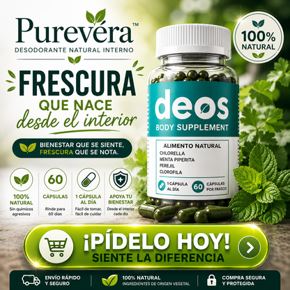 Purevéra™ | Desodorante Natural Interno 60 Cápsulas