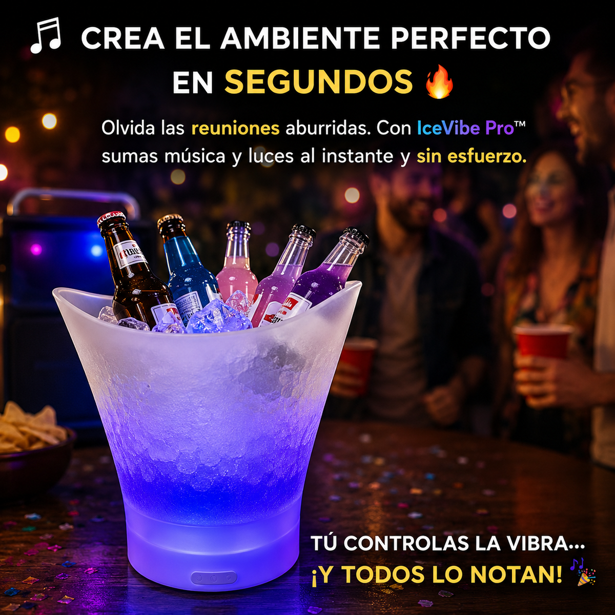IceVibe Pro™ - Hielera con luz y parlante