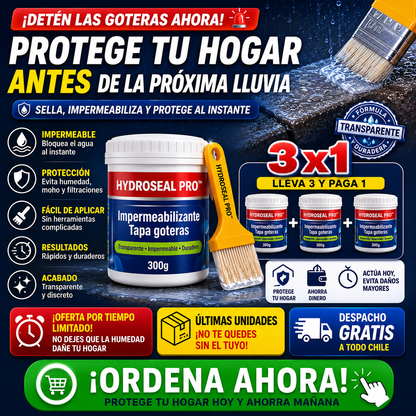 HydroSeal Pro™ | Impermeabilizante Transparente Antigoteras