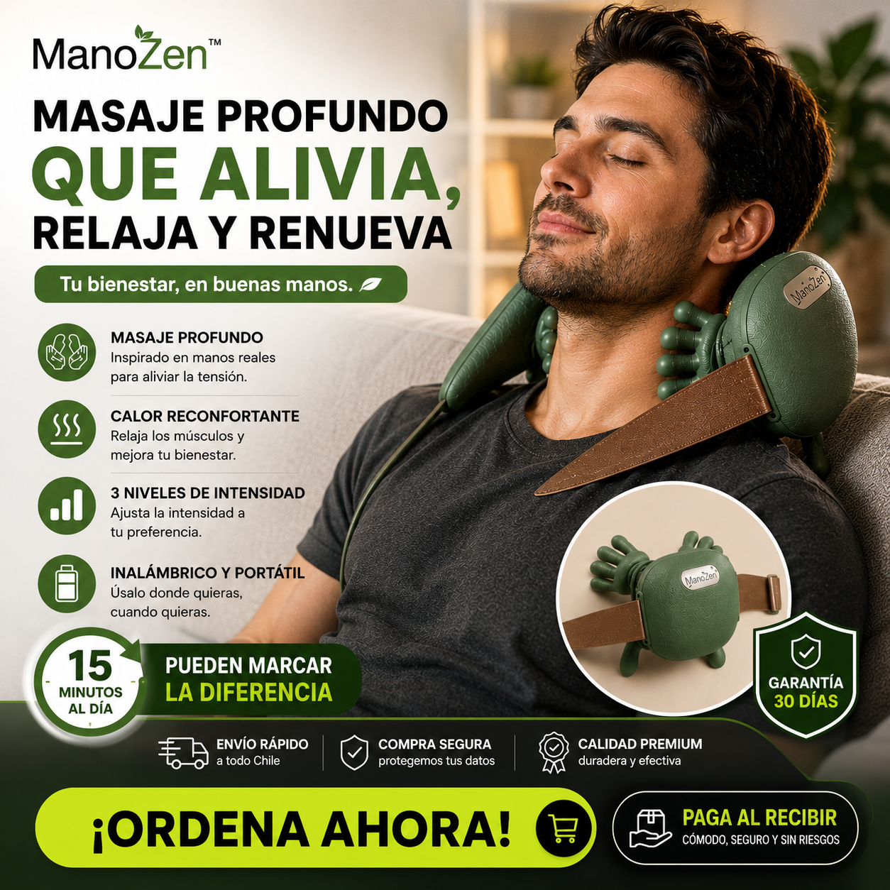 ManoZen™ | Masajeador Cervical de Presión Profunda