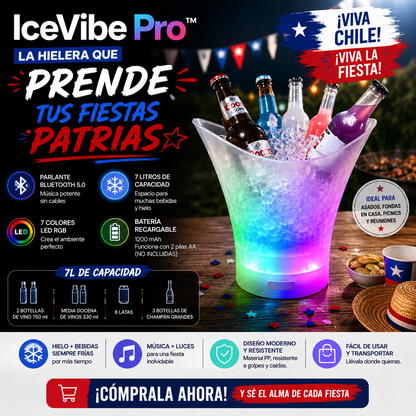 IceVibe Pro™ - Hielera con luz y parlante